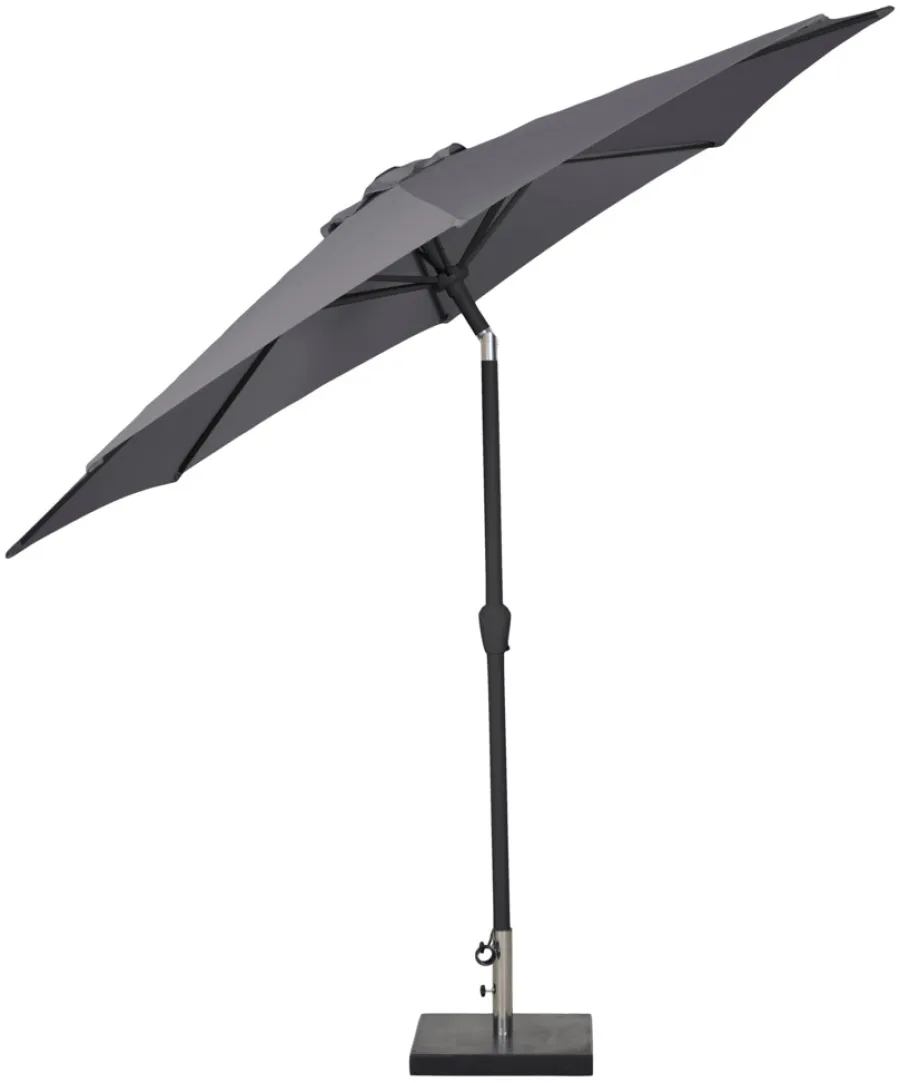 Sunlife® Sæsonafslutning|Parasoller & Markiser*Parasol Arizona grå m/krank og tilt Ø300 cm - Grå dug og sort stang