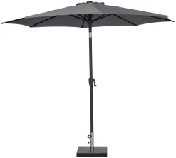 Sunlife® Sæsonafslutning|Parasoller & Markiser*Parasol Arizona grå m/krank og tilt Ø300 cm - Grå dug og sort stang