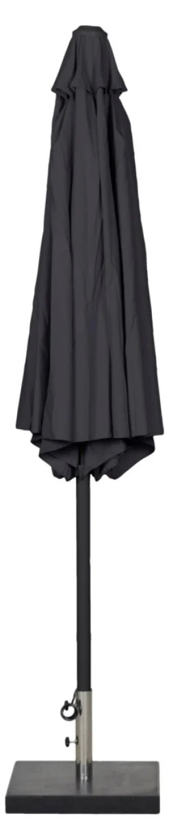 Sunlife® Sæsonafslutning|Parasoller & Markiser*Parasol Arizona sort m/krank & tilt Ø300 cm - Sort dug og sort stang