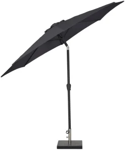 Sunlife® Sæsonafslutning|Parasoller & Markiser*Parasol Arizona sort m/krank & tilt Ø300 cm - Sort dug og sort stang