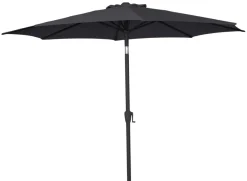 Sunlife® Sæsonafslutning|Parasoller & Markiser*Parasol Arizona sort m/krank & tilt Ø300 cm - Sort dug og sort stang