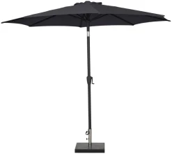 Sunlife® Sæsonafslutning|Parasoller & Markiser*Parasol Arizona sort m/krank & tilt Ø300 cm - Sort dug og sort stang