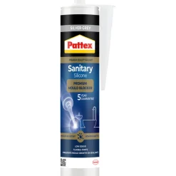 Pattex Silikone*antimug sanitetssilikone sølvgrå 300 ml