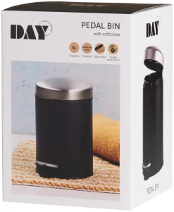 DAY Tilbehør Til Badeværelset*Pedalspand med softluk 3 liter - Sort/grå