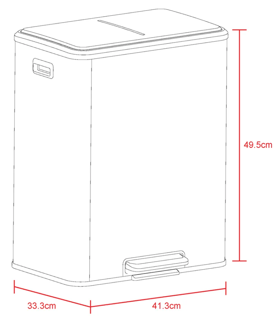 G. Funder Skraldespande|Affaldssortering*Pedalspand m/soft close 2 x 15 liter - Mat sort