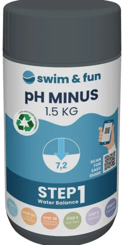 Swim & Fun Poolkemi & Testudstyr*pH-Minus granulat 1,5 kg -