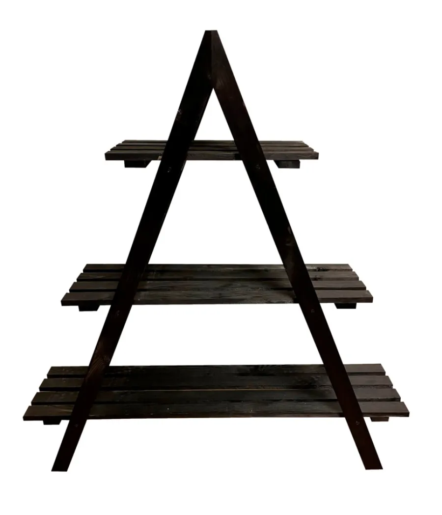 Gardenlife Land Planteborde & Højbede*Plantereol m/tre hylder træ 101 x 26 x 106 cm Sort