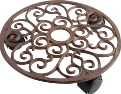 Gardenlife Land Krukker*Planterullevogn med hjul - Ø30 cm Rust