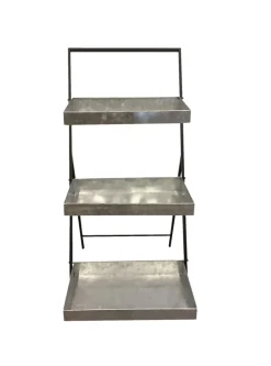 Gardenlife Land Planteborde & Højbede*Plantetrappe foldbar 45 x 60 x 91 cm Metal/sort