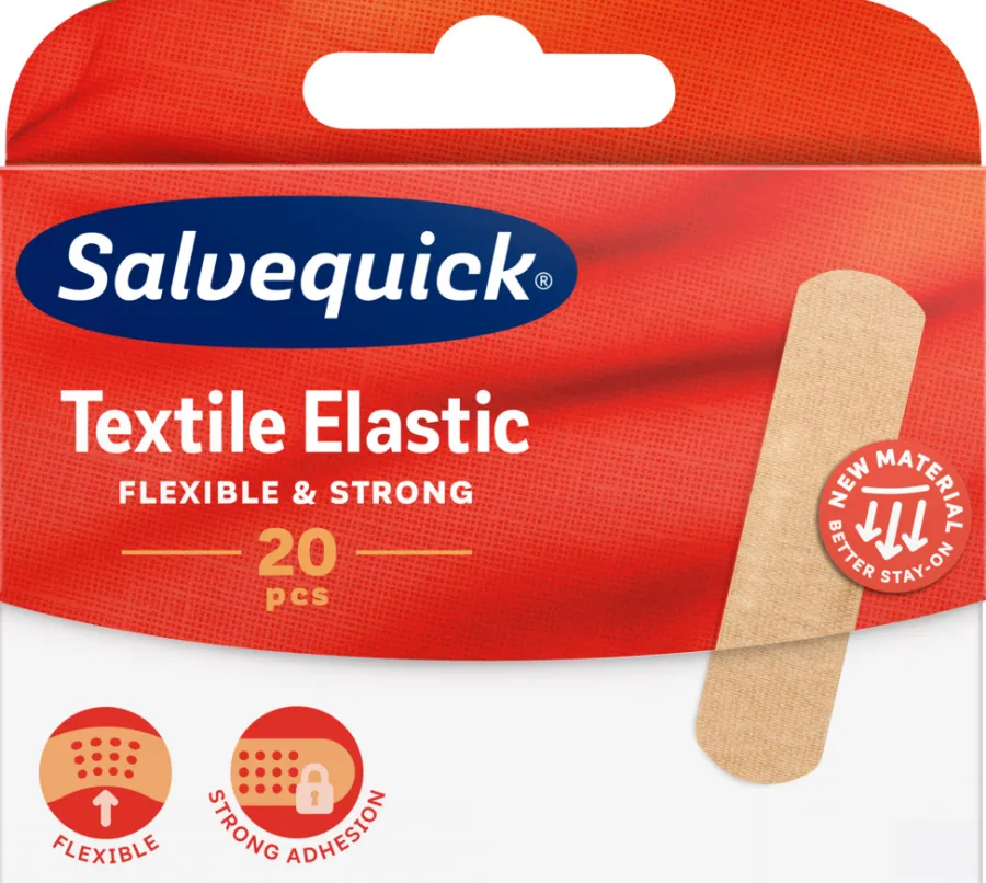 Salvequick Personlig Pleje*Plaster Textile Elastic – 20 stk.