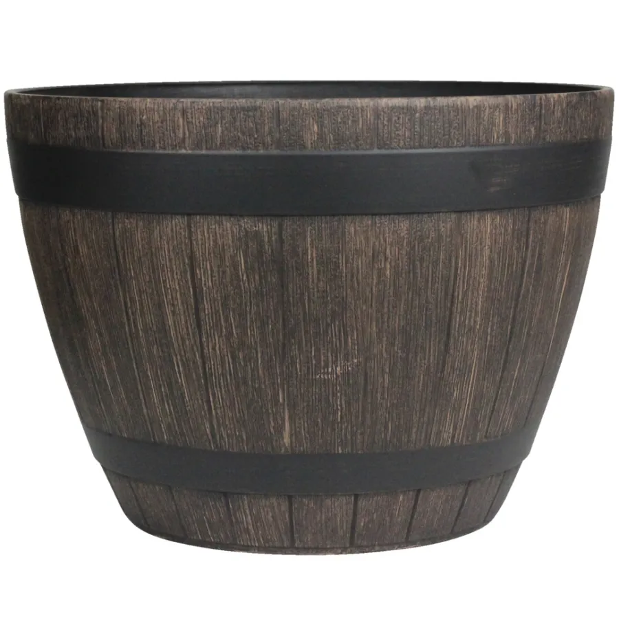 Scan-Pot Krukker|Planteborde & Højbede*Plastkrukke Boi trælook Ø45 cm Brun trælook