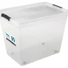 Plast1 Opbevaringskasser*plastboks m/låg klar - BoxOne 80