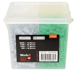 HOME it WORK Dyvler & Plugs*Plugs sortiment ass. 650 stk.
