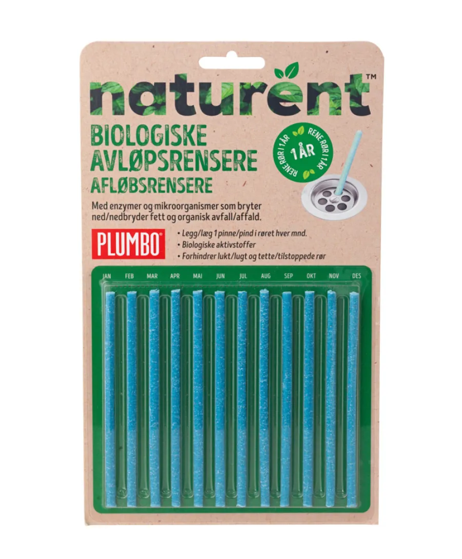 Plumbo Rengøringsmidler*naturent rørpinde afløbsrens 12 stk.