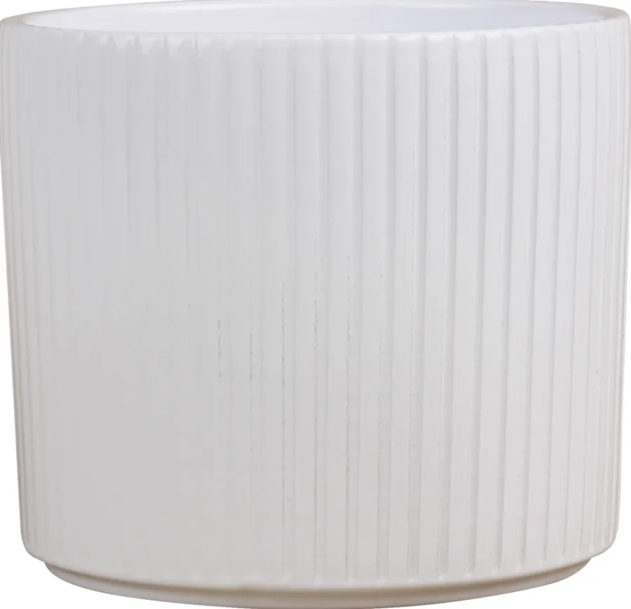 Scan-Pot Krukker*Potteskjuler Pillar Stripes hvid Ø17 cm