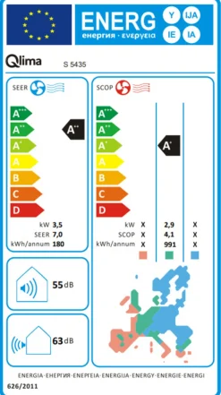 Qlima Varmepumper*S-5435 varmepumpe med wifi