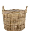 Krukker*Rattankurv m/plast Ø38 cm