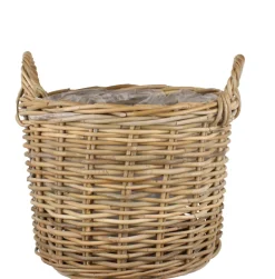 Krukker*Rattankurv m/plast Ø38 cm