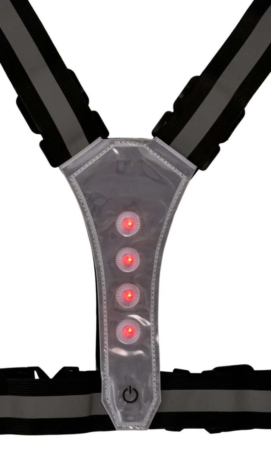 BikeZone® Sikkerhedsudstyr|Cykeltilbehør*Refleksvest med LED sort/grå - Sort med grå refleksstriber