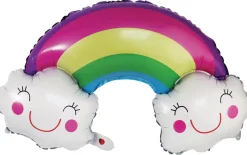 Pynt & Festudstyr*Regnbue folieballon 1 stk. B66 x H40 cm