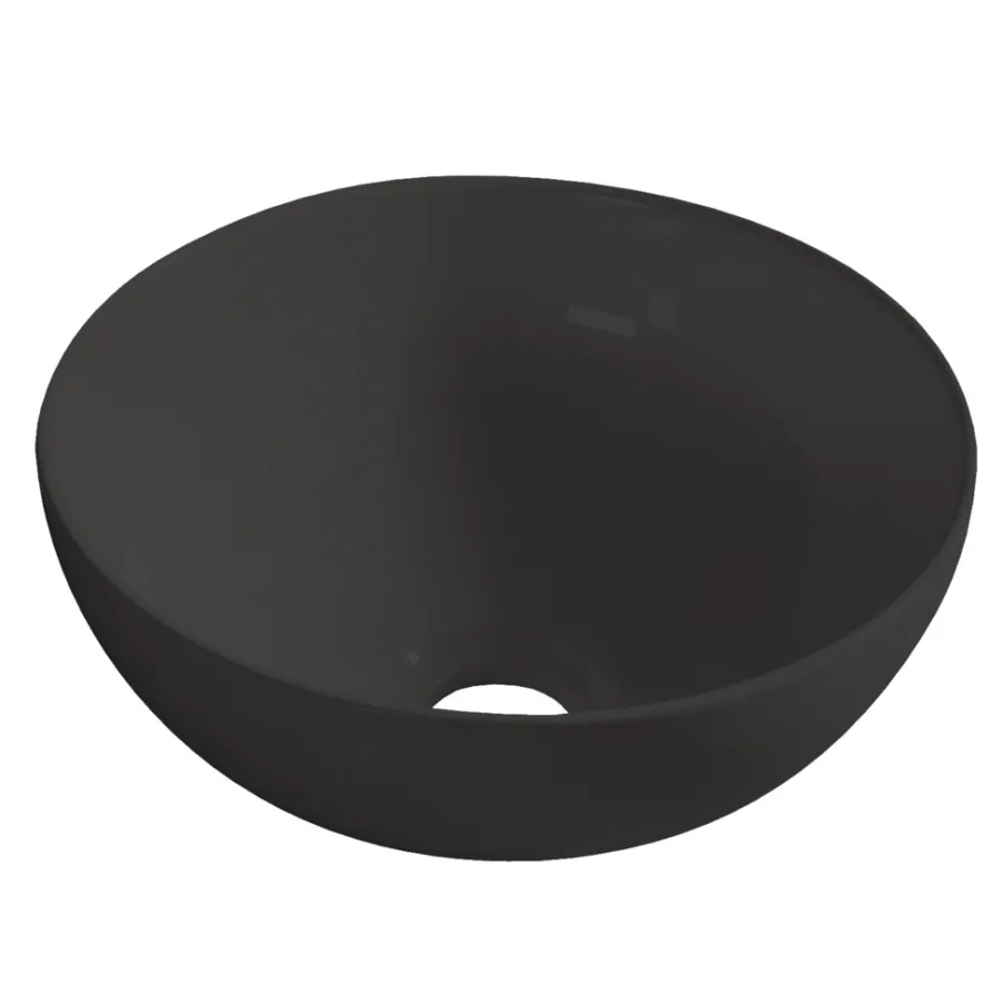Håndvaske*Rund porcelænsvask fritstående/topmonteret Ø40 cm Sort