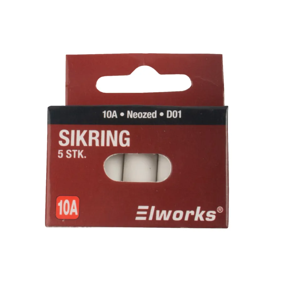 Elworks Sikringer*Sikringer 10A D01 5-pk. -