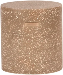 Havestole|Øvrige Havemøbler*Skammel i Ø37 x H40 cm Brun terrazzo