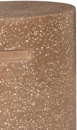 Havestole|Øvrige Havemøbler*Skammel i Ø37 x H40 cm Brun terrazzo