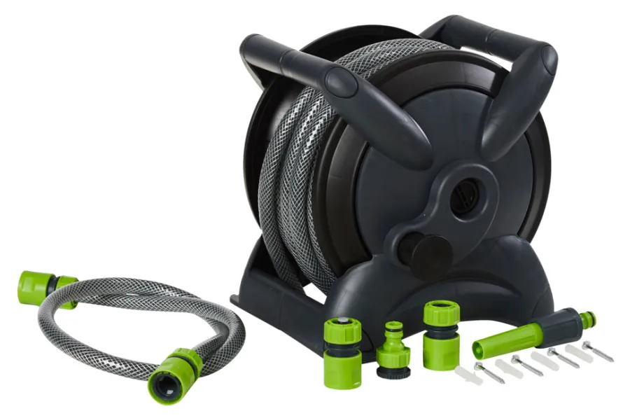 Garden® Haveslanger & Tilbehør*Slangeopruller m/15 m slange, 3 koblinger og pistol