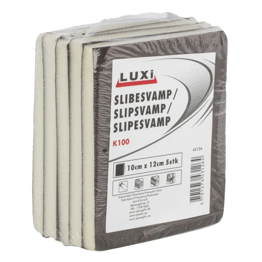 LUXI® Sandpapir*Slibesvamp korn 100 - 10 x 12 mm 5 stk. -