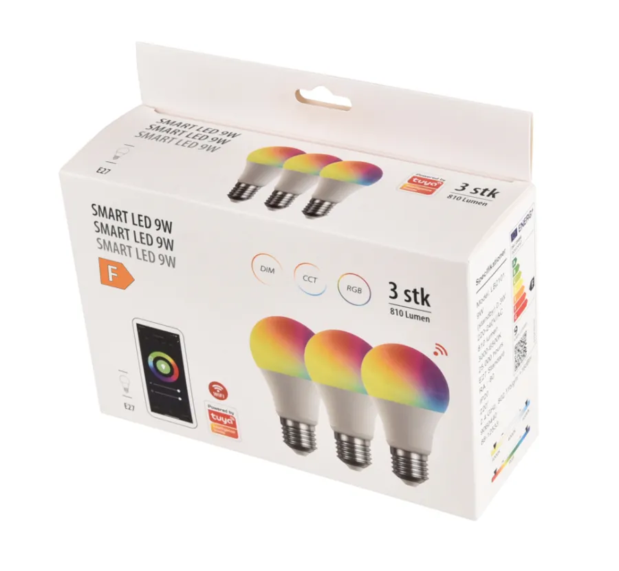 Led-Pærer|Smart Pærer*SMART LED-pærer RGBW E27 9 W - 3-pk.