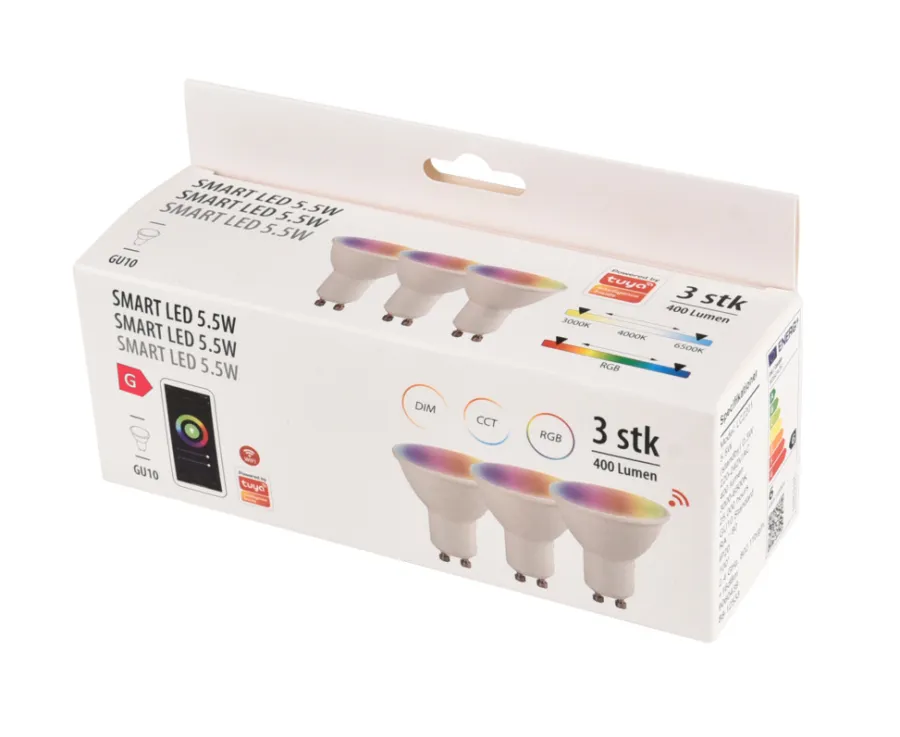 Led-Pærer|Smart Pærer*SMART spotpære RGBW GU10 5,5 W - 3-pk.