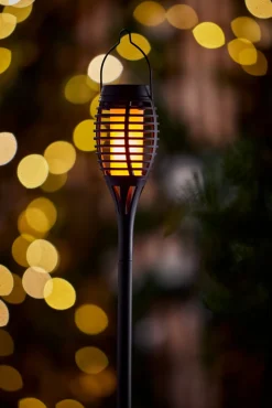 Garden® Sæsonafslutning|Solcellelamper*Solar 3-i-1 flammefakler LED 50 cm 3-pk. - Sort