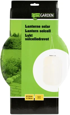 Garden® Sæsonafslutning|Solcellelamper*Solarlanterne aflang Ø24 x H38 cm -