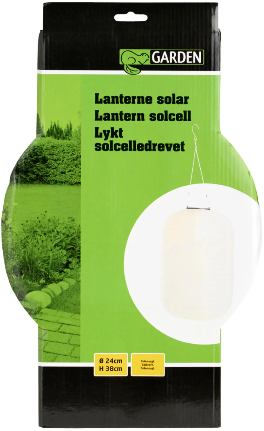 Garden® Sæsonafslutning|Solcellelamper*Solarlanterne aflang Ø24 x H38 cm -