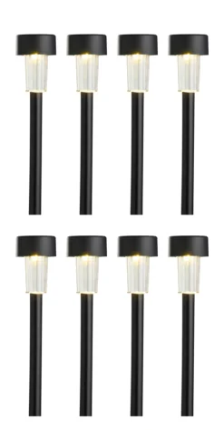 Garden® Sæsonafslutning|Solcellelamper*Solcellelamper til haven H35,5 cm 8-pk. - Sort