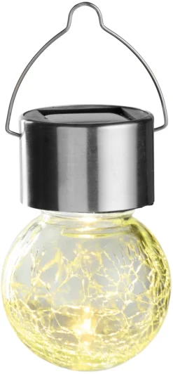 Garden® Sæsonafslutning|Solcellelamper*Solcellepære glas/metal Ø6 cm 3-pk. - Sølv