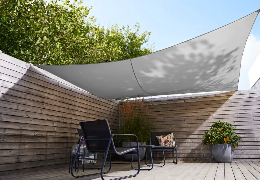 Sunlife® Sæsonafslutning|Parasoller & Markiser*Solsejl Alba firkantet 3,6 x 3,6 meter - Grå