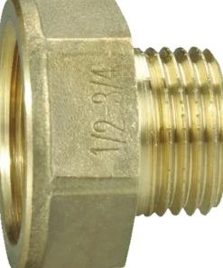Messing*Spidsmuffe messing 1/2" x 3/4"