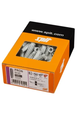 Spit Dyvler & Plugs*PRO6 universaldyvel 8 x 40 mm 100 stk.