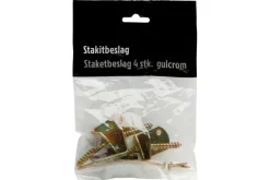 Stakit*Stakitbeslag gulcrom 4 stk.