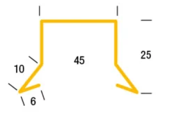 JUAL Tagpap & Asfalt*Sternkapsel lige alu 45 x 25 mm x 100 cm