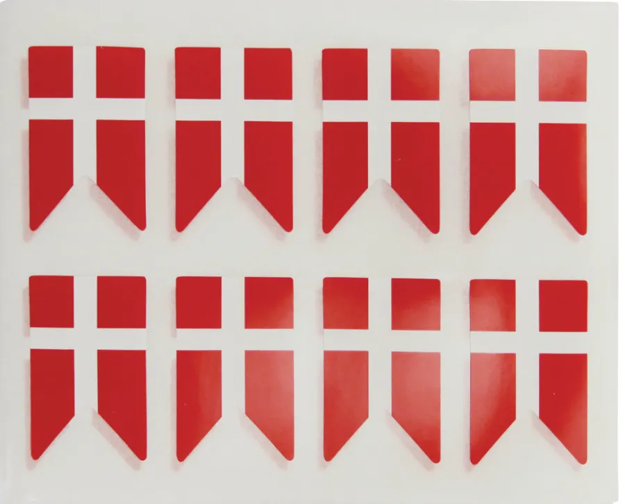 Pynt & Festudstyr*Stickers flag dannebrog 3 ark