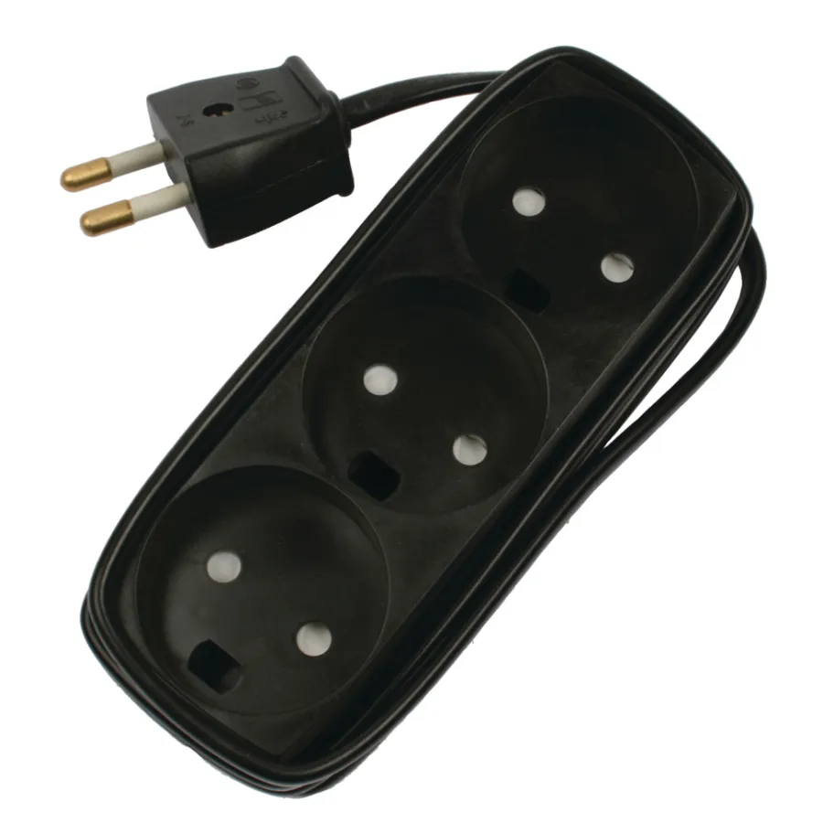 Elworks Stikdåser*3-stikdåse u/jord m/ledning sort -