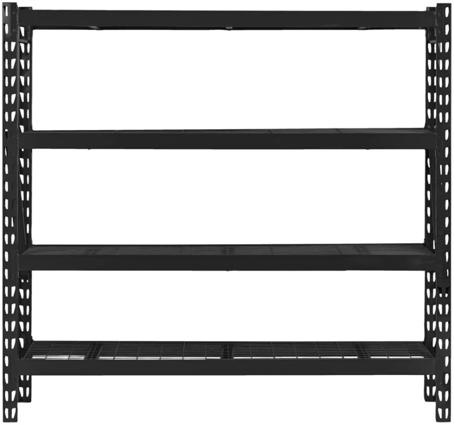 Probuilder Arbejdsborde & Reoler*Stålreol 4 hylder sort 196 x 183 x 61 cm - Mat sort