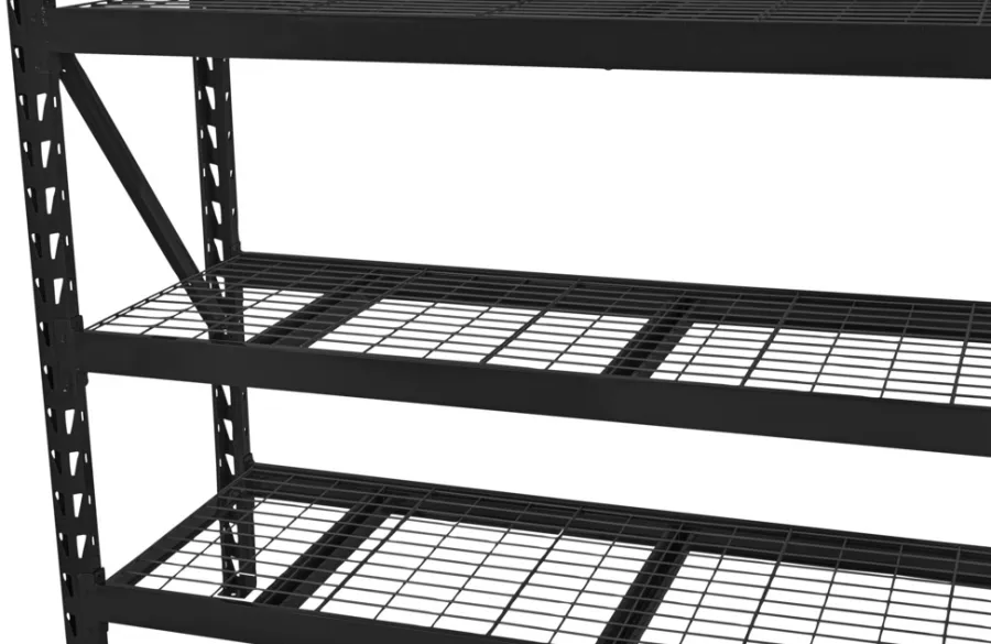 Probuilder Arbejdsborde & Reoler*Stålreol 4 hylder sort 196 x 183 x 61 cm - Mat sort