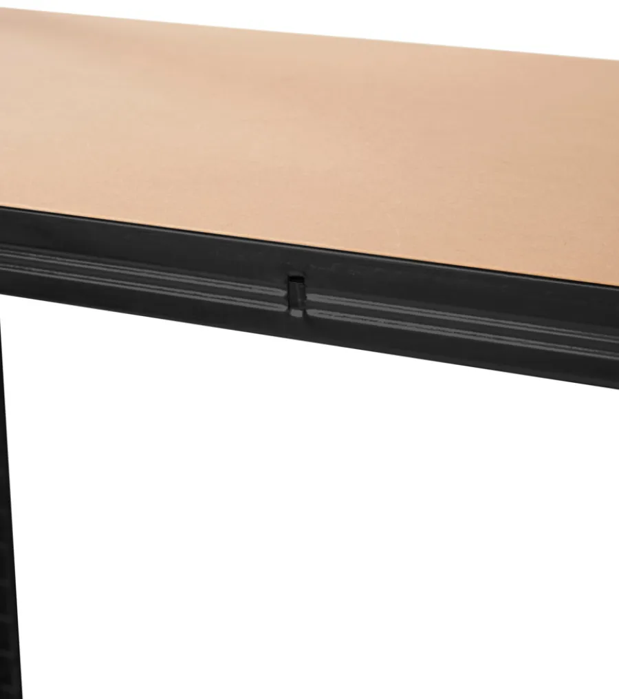 Arbejdsborde & Reoler*Stålreol sort m/4 hylder 90 x 190 x 40 cm