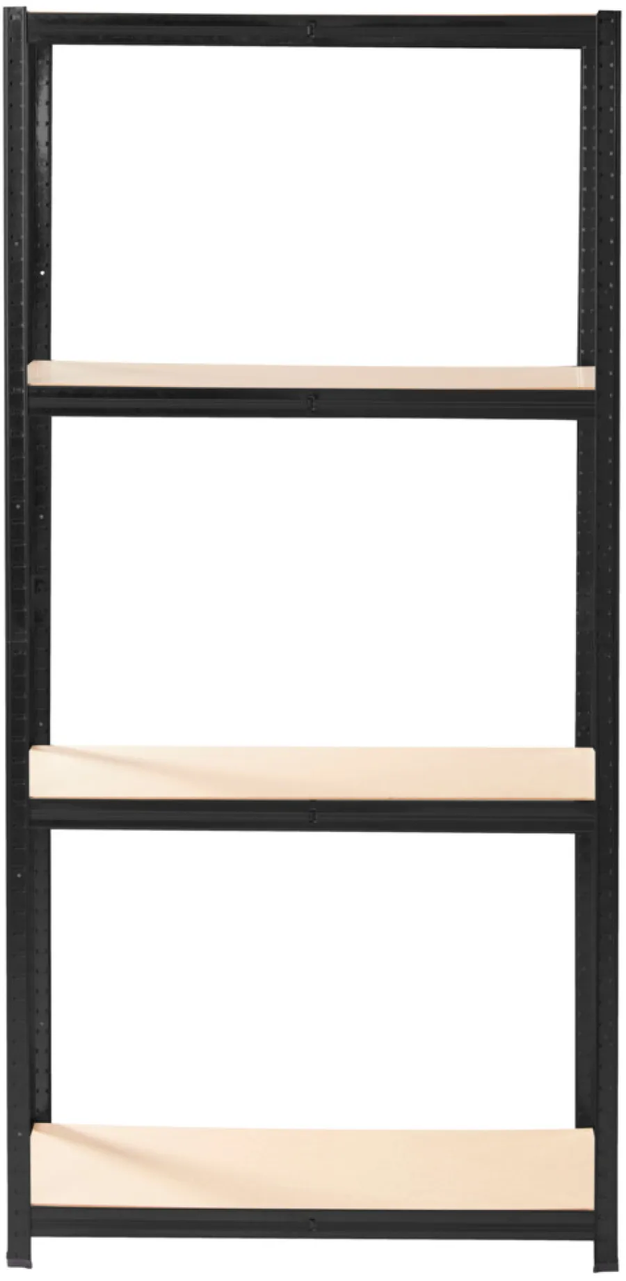 Arbejdsborde & Reoler*Stålreol sort m/4 hylder 90 x 190 x 40 cm