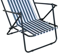 Sunlife® Sæsonafslutning|Havestole*Strandstol Albany i metal og polyester - Blå/hvid