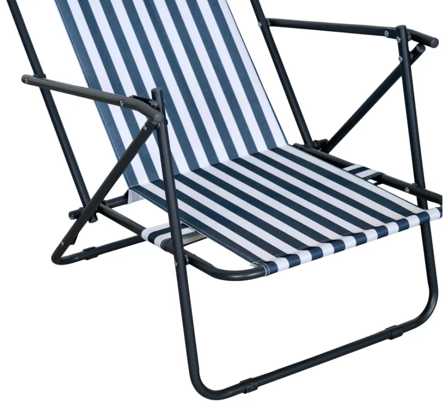Sunlife® Sæsonafslutning|Havestole*Strandstol Albany i metal og polyester - Blå/hvid